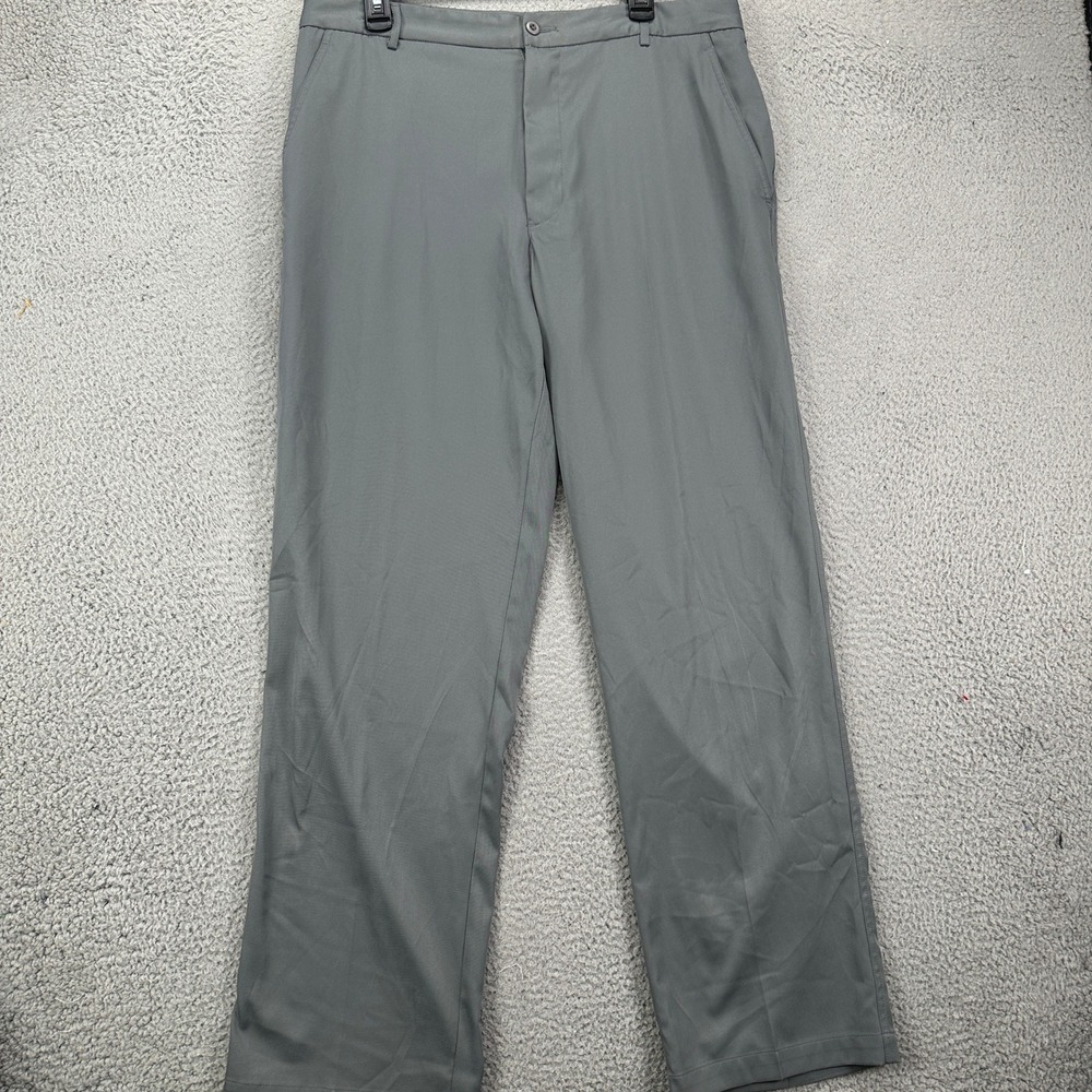 Snake Eyes Mens Chino Golf Pants 34X32 Gray Flat Front Performance Tech Stretch